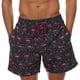 thumbnail image 1 of Pantalones de baño con cordón y estampado tropical para hombre, pantalones cortos deportivos casuales de playa con flamencos, 1 of 6