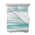 thumbnail image 7 of Quilts King Size Bedding Set, Turquoise Gray White Lightweight Quilted Comforter, Country Abstract Ombre Mottled Soft Reversible Bedspread Coverlet with Pillow Covers for All Season, 96" x 106", 7 of 7