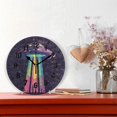 thumbnail image 2 of Yayeee 10" Wall Clock Battery Operated Quartz Round Silent Non-Ticking Home Decor,Purple UFO, 2 of 6