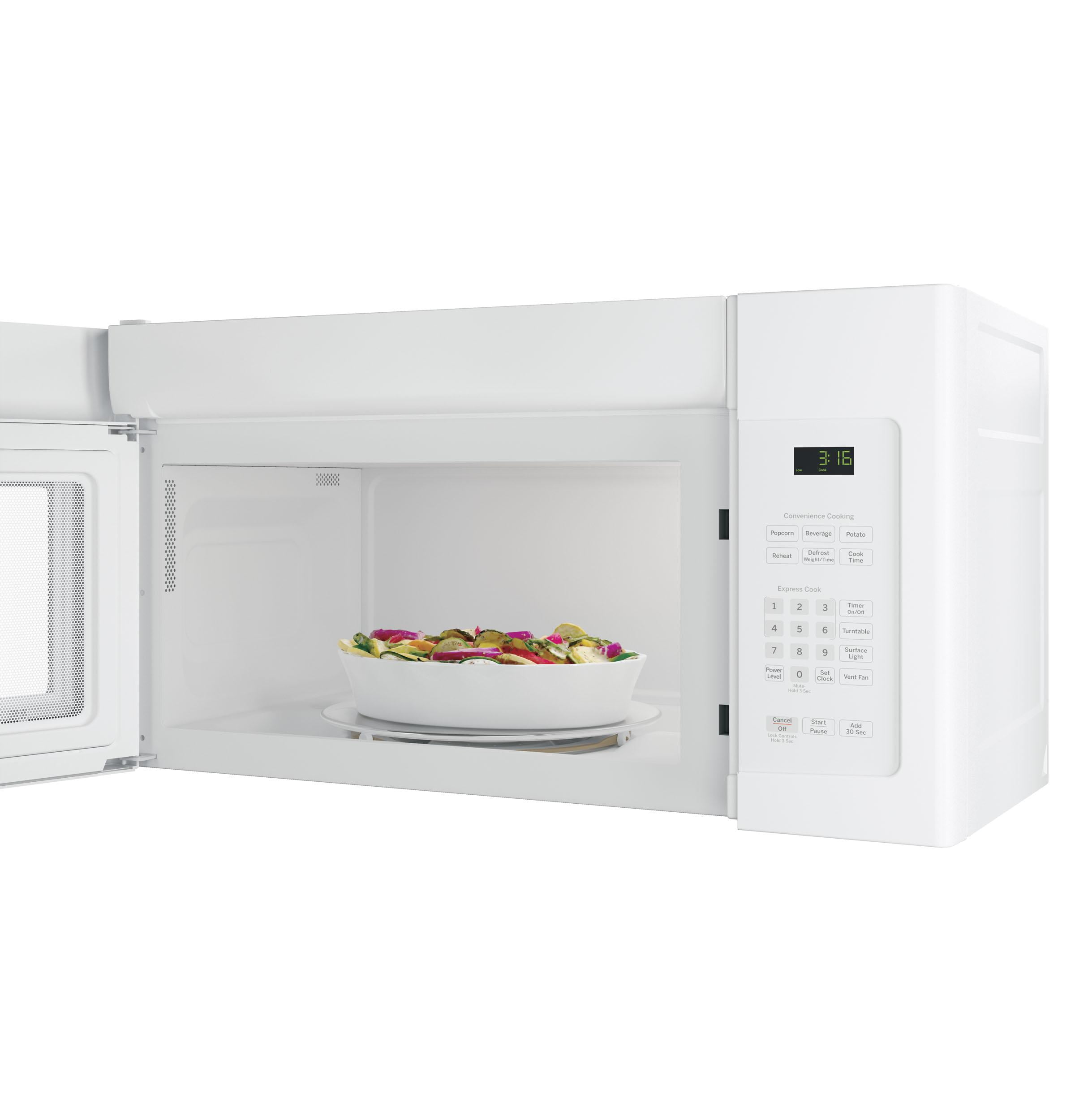 GE APPLIANCES JNM3163DJWW GE(R) 1.6 Cu. Ft. Over-the-Range Microwave Oven with Recirculating Venting