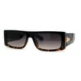 thumbnail image 1 of Square Flat Top Narrow Rectangular Plastic 90s Sunglasses Black Tortoise Smoke, 1 of 4
