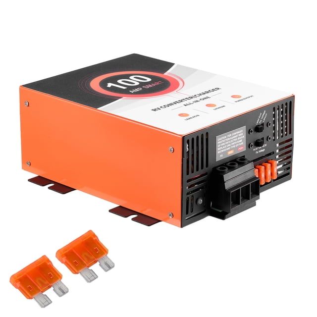 KFFKFF RV Power Converter, 100 Amp, 110V AC to 12V DC RV Converter Battery Charger, Multi Stage Smart Charging