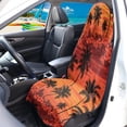 thumbnail image 2 of Garronmavis Waterproof Front Car Seat Towel Cover 1 PC Multi-Functional Sunset Palm Hibiscus Car Seat Towel Protection Universal Fit for Cars SUV Trucks Sedan Van, 2 of 8