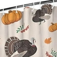 thumbnail image 3 of Happy Thanksgiving Turkey Fall Pumpkin Shower Curtain 36"x72" ,Bathroom Decorative Shower Curtains Set with 12 Hooks,Modern Waterproof Washable Shower Curtain, 3 of 6