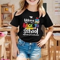 thumbnail image 2 of Shirts for Girls Print Back to School Shirt School Tee Kindergarten Shirts for Girls Kids T Shirt Children Z0G-Black, 140, 2 of 4