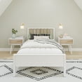 thumbnail image 2 of Max & Lily Scandinavian Twin Bed Frame, Solid Wood Platform Bed with Headboard, 2 of 9
