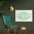 thumbnail image 2 of Ireland Map Wall Art with Frame, Grunge Style Demonstration of Calligraphy with Striped Mapping in a Round Form, Printed Fabric Poster for Bathroom Living Room, 35" x 23", Green White, by Ambesonne, 2 of 2