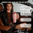 thumbnail image 4 of Ozark Trail 30 oz Stainless Steel Insulated Travel Tumbler with Handle and Flip Straw Lid, Rose Shimmer, 4 of 13