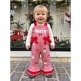 thumbnail image 5 of Loicainy Baby Toddler Girl Christmas Overalls 12 18 24 Months 2T 3T 4T 5T 6T Bell Bottoms Plaid Bows Sleeveless Jumpsuit, 5 of 9