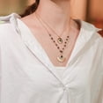 thumbnail image 2 of Xiao Hua Collar con colgante de hoja de ginkgo de doble capa de acero inoxidable, hecho a mano, apto tanto para hombres como para mujeres, con piedra natural (negro)., 2 of 3