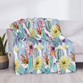 thumbnail image 3 of Honeii Cactus print throw blanket, crafted from cozy cotton flannel, offers versatile home decor as a bedding suitable for all seasons.-50"x40", 3 of 6