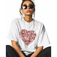 thumbnail image 2 of Women's Graphic T-Shirt White 2XL Women's Tops Red Heart with Letters Crew Neck Short Sleeve Shirts for Women, 2 of 3