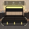 thumbnail image 5 of 4 Ever Winner Twin Size Rustic Industrial Metal Bed Frame with LED Headboard, Black, 5 of 7