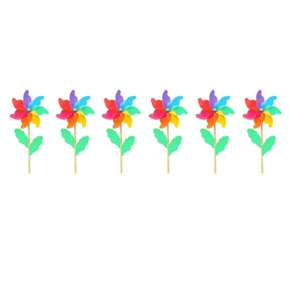 6 Pcs Windmill Pinwheels for Kids Mini Outdoor Ornaments Toys Child Colorful