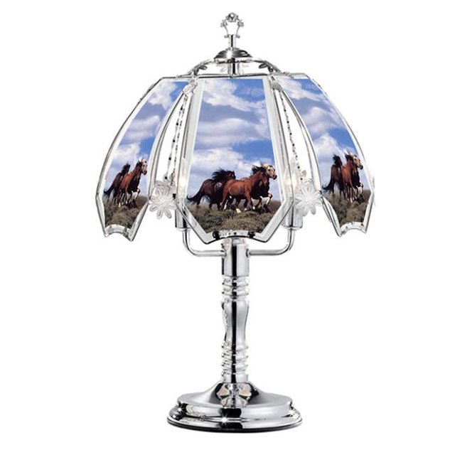 OK Lighting K344 23.5 in. Course Chevaux Touch-On Lampe&44; Argent