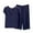 Blue, variant on HUJlwoi Short Sleeve Pajama Sets for Women Modal Capri Pants Loungewear Pjs Sets Loose Fit V-Neck Sleepwear Matching Clothing