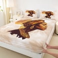 thumbnail image 4 of Castle Fairy Minimalist African Woman Profile Queen Sheets 4 Pieces,Elegant Africa Map Queen Sheet Sets,Brown Beige,1 Fitted Sheet, 1 Flat Sheet and 2 Pillowcases, 4 of 6