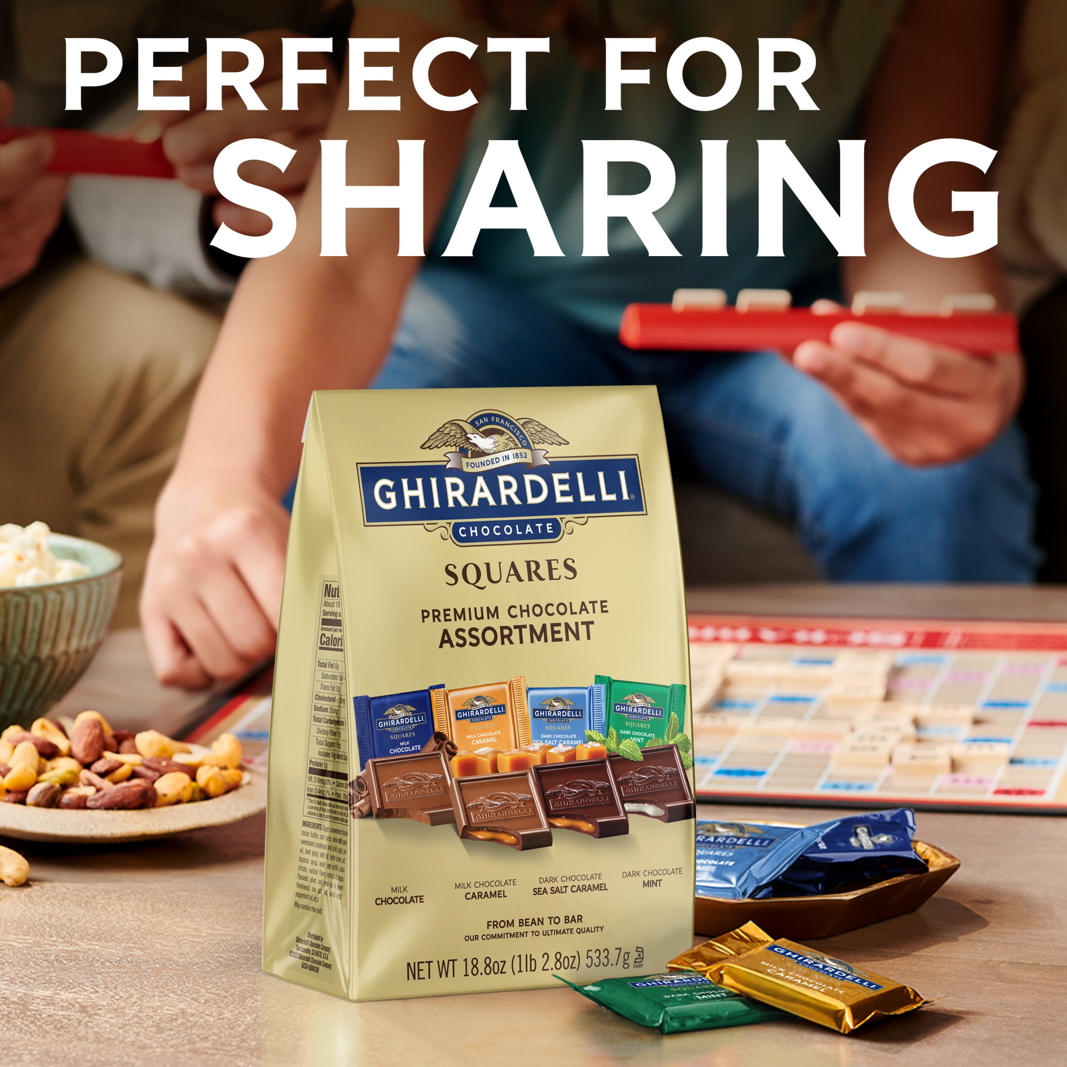 GHIRARDELLI Premium Chocolate Candy SQUARES Assortment, 15.77 oz Bag