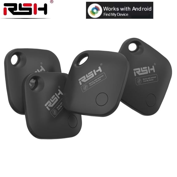 RSH Bluetooth Tracker Smart Tag Item Finder Key Finder Tracking Device for Android, Compatible Google Find Hub, Wallet Luggage Tracker 4 Pack
