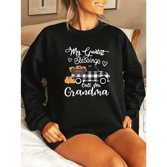 Grandma Sweatshirt My Greatest Blessings Buffalo Plaid Truck Top