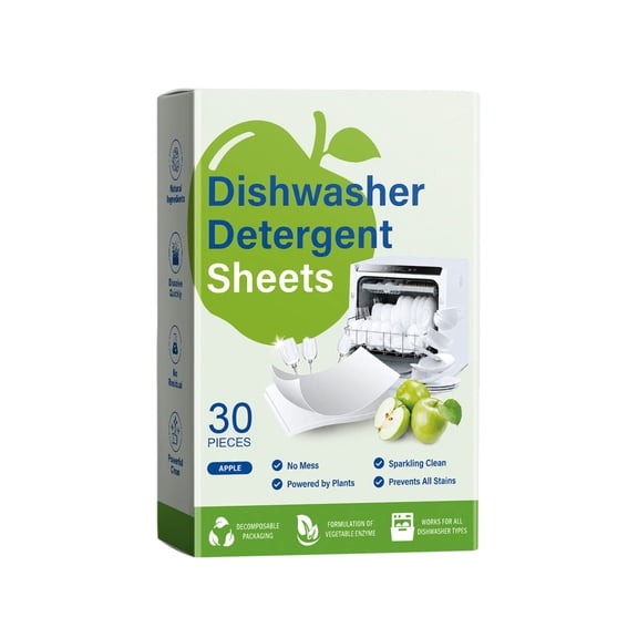 ZORVINEX Scented Dishwasher Detergent Sheets - 30pcs Low-Foam, Fast-Dissolving, Natural Grease & Limescale Remover, 3-in-1 Water Softening & Cleaning Tablets for All Dishwashers,Multicolor