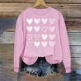 thumbnail image 2 of Women's Sweatshirts Solid Color Heart Graffiti Print Pullover Sweatshirt Long Sleeve Crew Neck Shirt Top Womens Blouse for Valentine's Day and Daily, 2 of 4