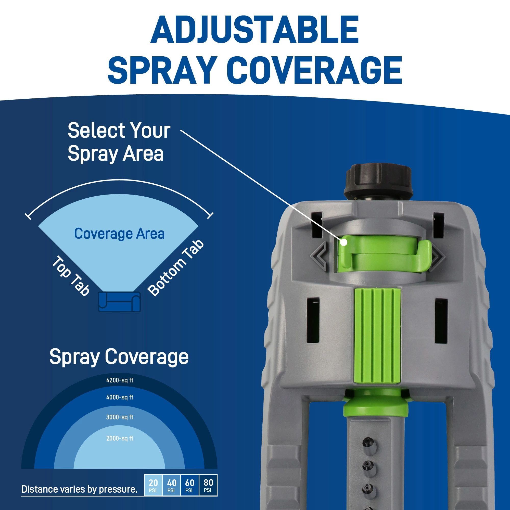 Orbit 56762 Non-tipping Base Oscillating Sprinkler, Plastic, 3800 sq. ft.