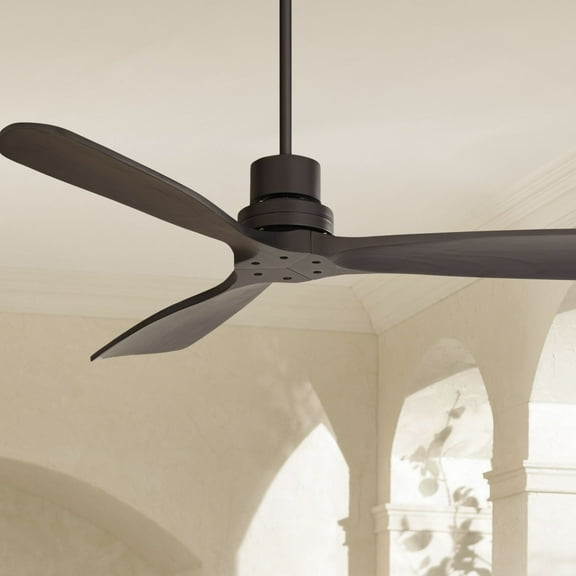 52" Casa Vieja Delta-Wing DC Modern Industrial 3 Blade Indoor Outdoor Ceiling Fan with Remote Control Matte Black Damp Rated for Patio Exterior House