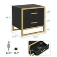 thumbnail image 6 of Dextrus Nightstand End Side Table, 2 Drawers, Metal Frame for Bedroom Living Room, Black and Gold, 6 of 7