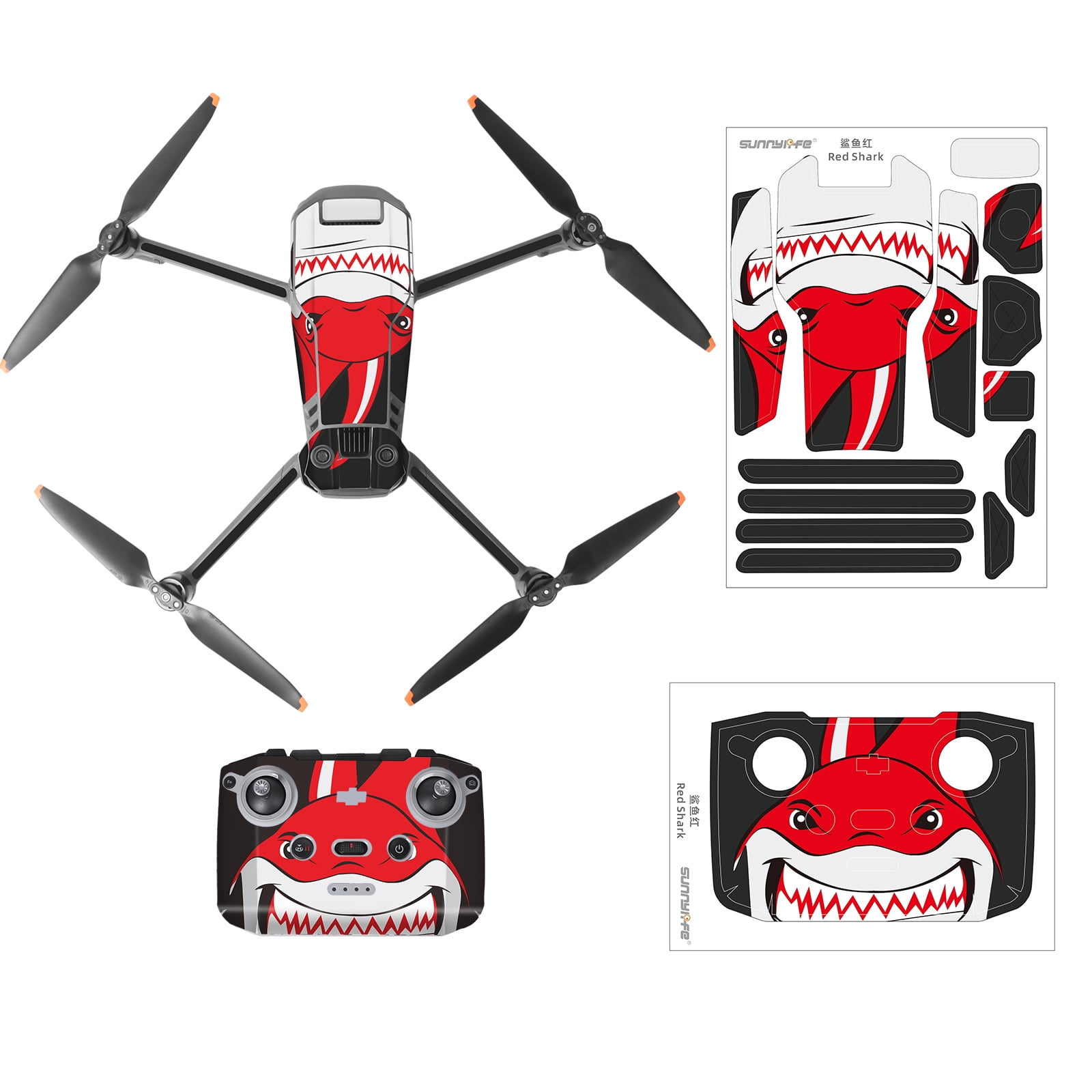 Shark Sticker Body Skin Cover Wrap Protector for DJI SPARK MAVIC Drone