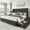 Dark Grey, variant on Breltam Queen Size Bed Frame with 4 Storage Drawers, Wingback Tufted Headboard, LED Lights, Black Velvet Upholstered Platform Bed, No Box Spring Needed