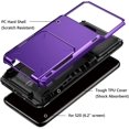 thumbnail image 5 of for Galaxy S20 Case Wallet Credit Card Holder 4-Card Slot Hidden Flip Back Pocket Dual Layer Hybrid Rugged Rubber Bumper Armor Protective Hard Shell Cover for Samsung Galaxy S20 6.2 (Purple), 5 of 11