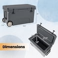 thumbnail image 3 of ELLEGNT 75 Quart Rolling Hard Cooler with 6-Day Ice Retention - Portable Insulated Cooler for Camping, Tailgating, or Beach Gray, 3 of 10