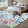 thumbnail image 5 of Sea Turtle Large Area Rugs 6x9 ft Watercolor Seaweed Fish Coral Seahorse Blue Letter Texture Washable Rug Non Slip Indoor Carpet Absorbent Floor Mat for Living Room Bedroom Dining Room, 5 of 9