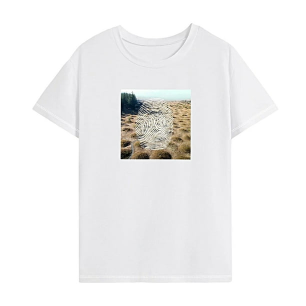 Camiseta para mujer, camiseta sencilla de verano con cuello redondo para mochilero, senderismo, mujer SG
