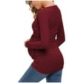 thumbnail image 6 of Diufon Maternity Nursing Tops for Women Long Sleeve V Neck Tie Front Solid Color Shirts Soft Comfy Pregnancy Clothes, 6 of 6