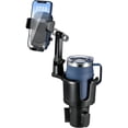 thumbnail image 1 of Soporte ajustable para portavasos de coche para smartphones, base extensible 2 en 1, rotación de 360 grados, compatible con smartphones, 1 of 7