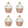 thumbnail image 1 of Adornos navideños BLESIY 4 colgantes de postre con purpurina para cupcakes de Navidad café, 1 of 8