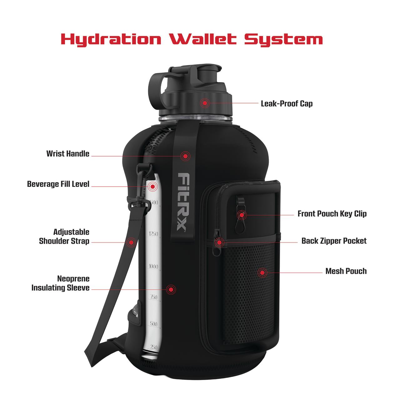 FitRx Voyager 68 Oz Water Bottle with Sleeve photo 2