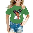 thumbnail image 2 of T Shirts for Girls Short Sleeve Kids Cartoon Graphics Cotton Tee Round Neck Summer Tops Green,3-4 Years, 2 of 5