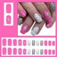 thumbnail image 2 of 24pcs Press on Nail Valentine's Day Silver Glittering Heart Artificial Nail Manicure for Parties and Romance Dates, 2 of 4