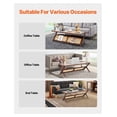 thumbnail image 6 of Rattan Coffee Table with Glass Top, 47" Boho Coffee Table, Z-Shaped Bamboo Living Room Table, Modern Rattan Storage Table for Bedroom & Small Spaces, 6 of 6