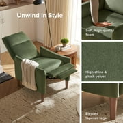 Mopio Arthur Recliner Chair with 3 Positions, Premium Velvet Accent Chair, Mid Century Modern Reading Chair, High Back Padded Support Comfy Sleeper Armchair, Nursery Chair for Living Room, Bedroom