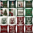 thumbnail image 2 of Yidarton Christmas Home Pillow Case Red Checkered Christmas Cushion Cover Santa Claus Printed Pillowcase, 2 of 7