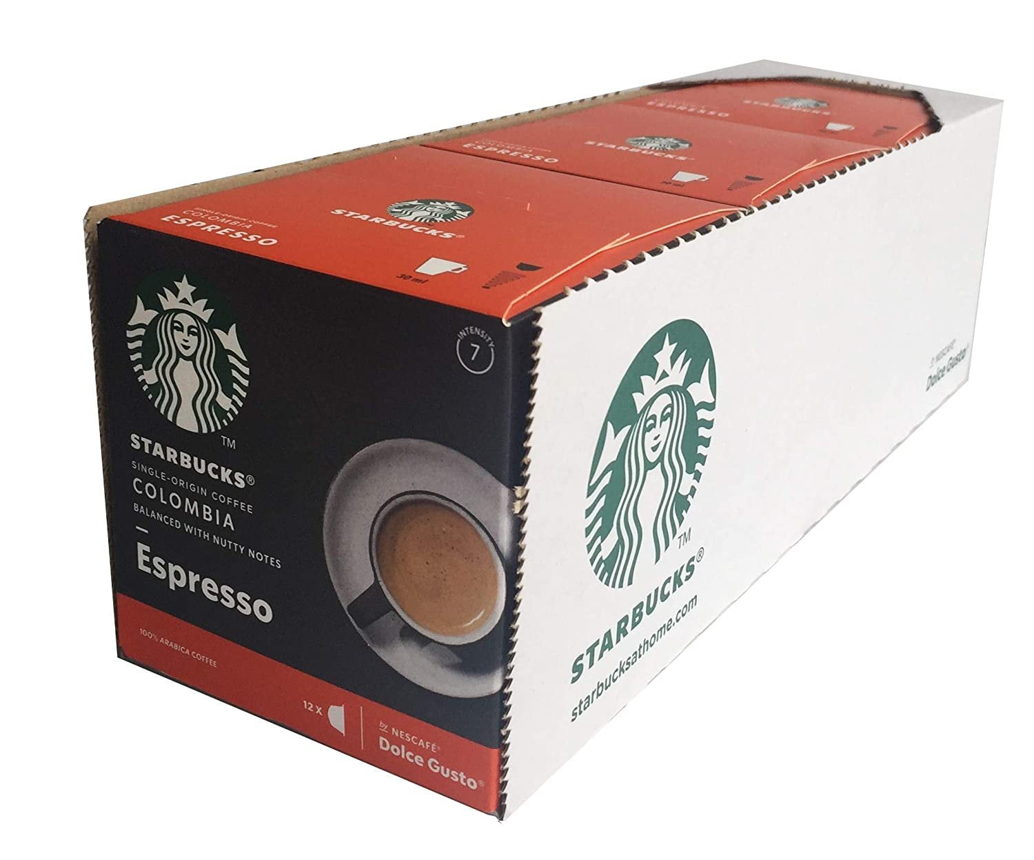 Tyumen, Russia-February 26, 2020: Starbucks Dolce gusto nescafe espresso  coffee capsules Stock Photo - Alamy