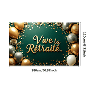LUUFILx Retirement Celebration Banner Elegant Gold Balloons Background Party Supplies Backdrop French Theme Photography Props Decoration Event Decor