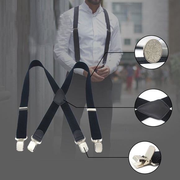 UPOUART Mens Suspenders Braces 1Set Black 110 In by 4cm Wide for Dress Pants and Formal Occasions