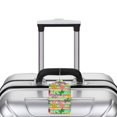thumbnail image 3 of Rocae Multicolored Tropical for Leather Luggage Baggage Tags ID Label Privacy Cover ID Label with Stainless Steel Loop and Address Card, 3 of 5