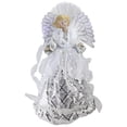 thumbnail image 2 of Northlight 16" White and Silver Lighted Angel Sequined Gown Christmas Tree Topper, 2 of 5
