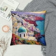thumbnail image 2 of WERPE  Santorini Seascape Throw Pillow Covers Soft Pillowcase for Sofa Couch Bed Dormitory Home Decor, 2 of 5